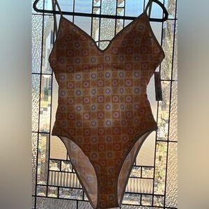 Sunburst Patterned One Piece Swimsuit